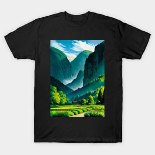 Itty bitty house in a jaw-dropping canyon scene T-Shirt